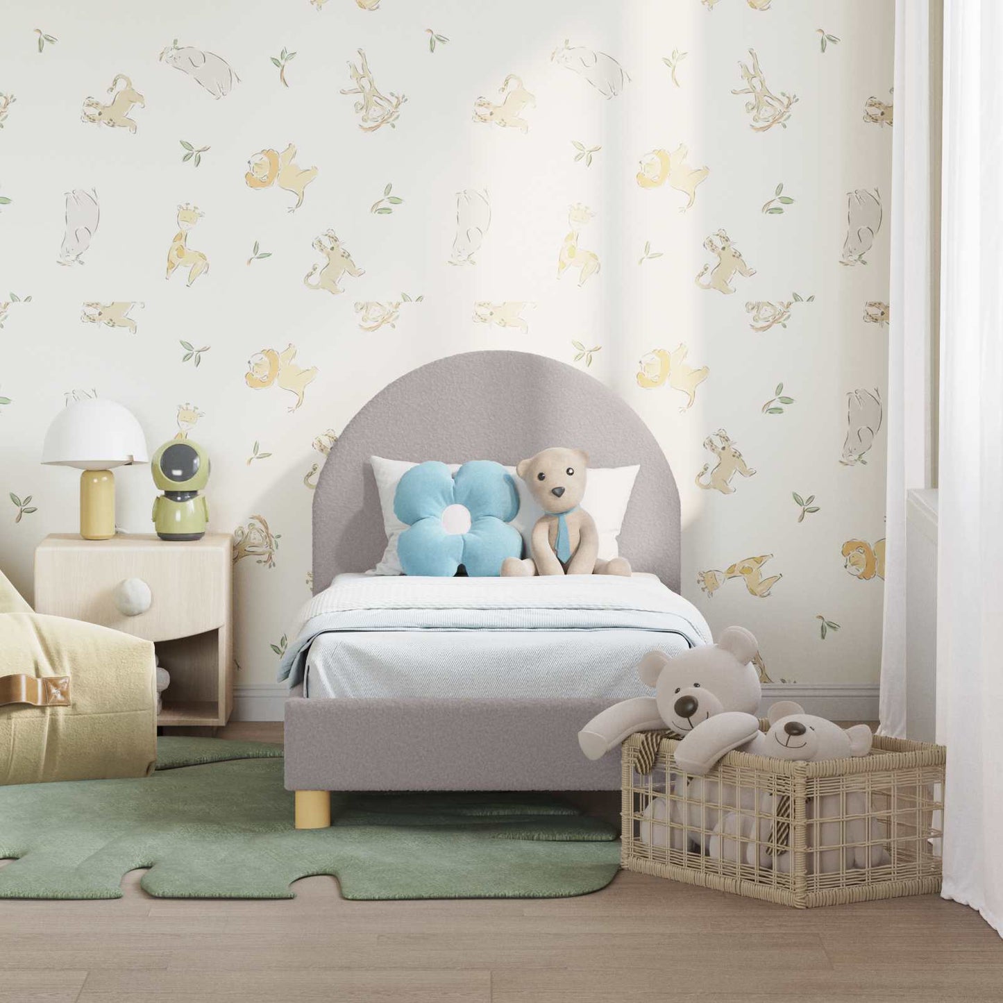Struttura letto per bambini con testata Grigio chiaro