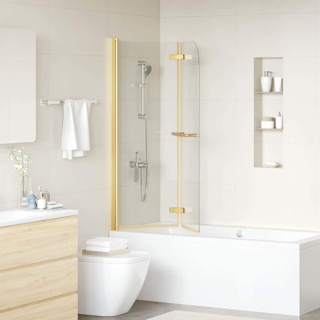 Involucro Doccia Oro 95 x 140 cm Vetro ESG e Alluminio