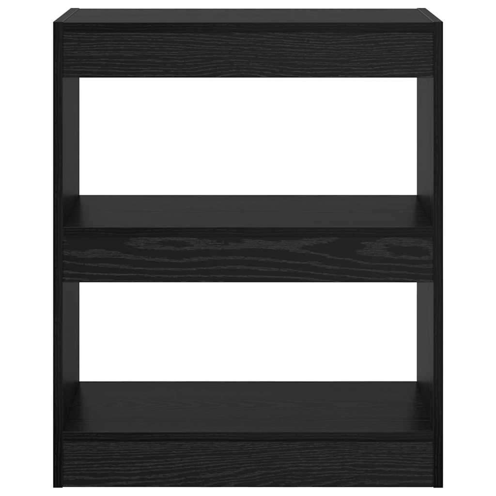 Armadio per Libri Rovere Nero 60 x 30 x 72 cm Legno multistrato