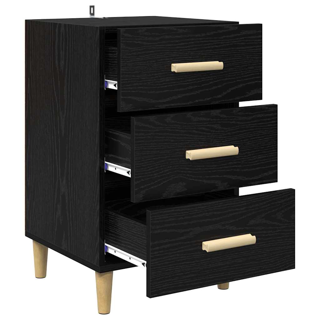 Armadio da Notte Rovere Nero 40 x 40 x 66 cm Legno multistrato