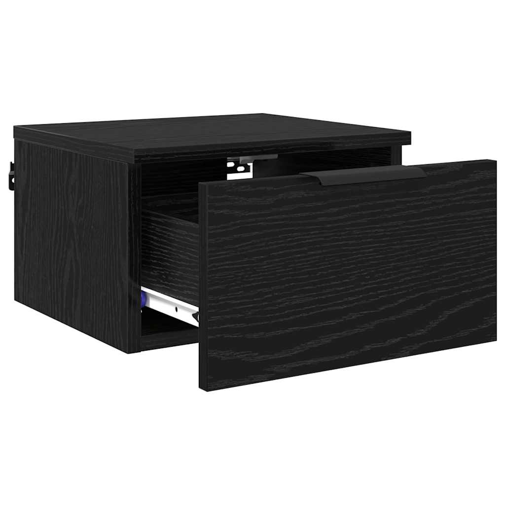 Armadio da Notte con cassetto 2 pcs Rovere Nero 34 x 30 x 20 cm