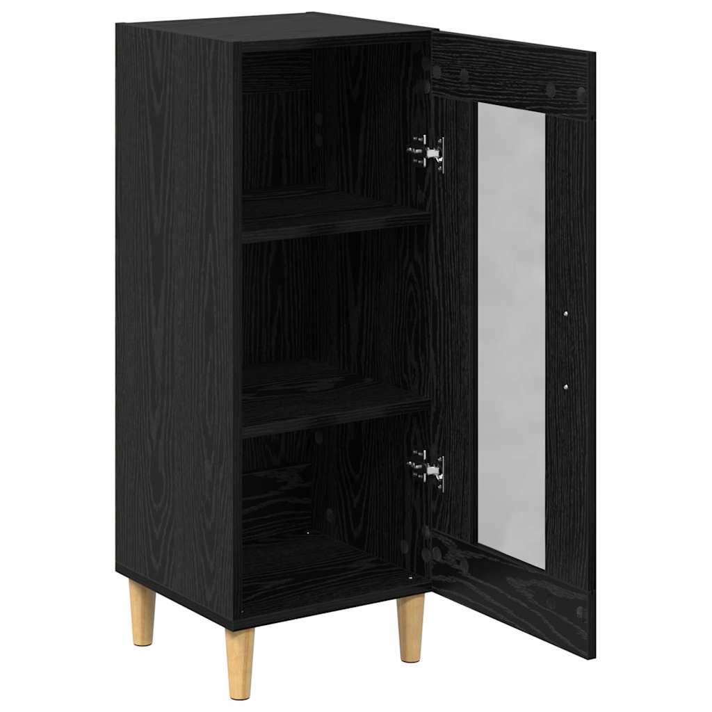 Credenza Rovere Nero 34,5 x 32,5 x 90 cm Legno multistrato