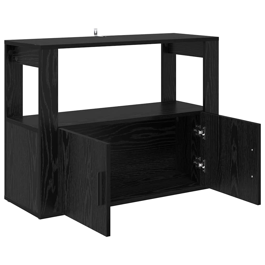 Credenza Rovere nero 80 x 30 x 60 cm Legno multistrato