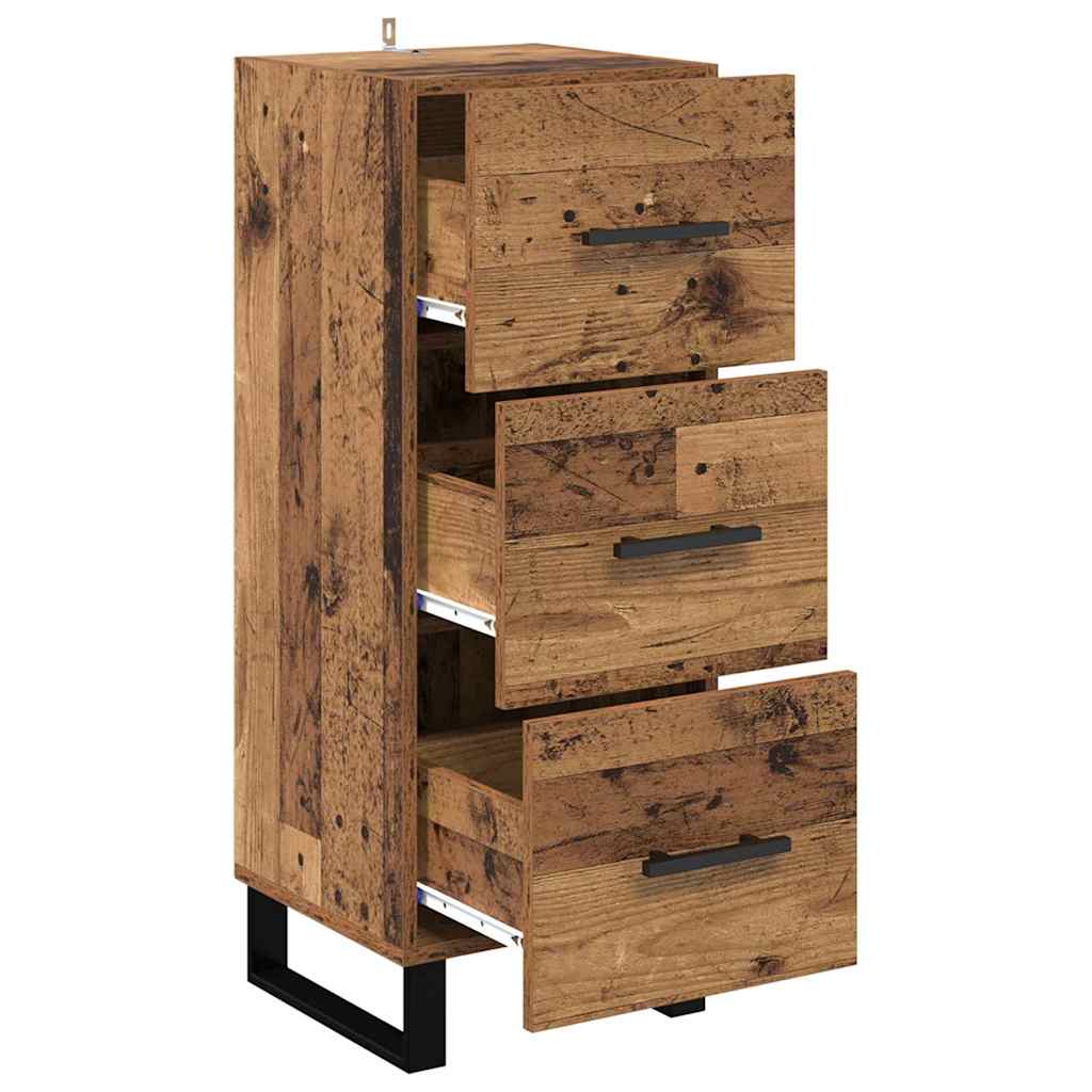 Credenza con cassetto Legno vecchio 34,5 x 34 x 90 cm