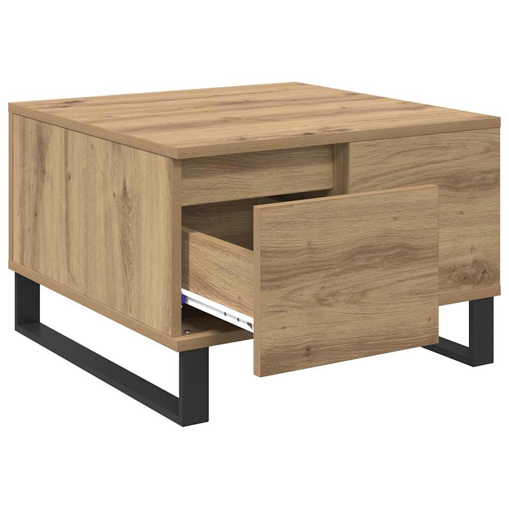 Tavolino da salotto Rovere artigianale 55 x 55 x 36,5 cm