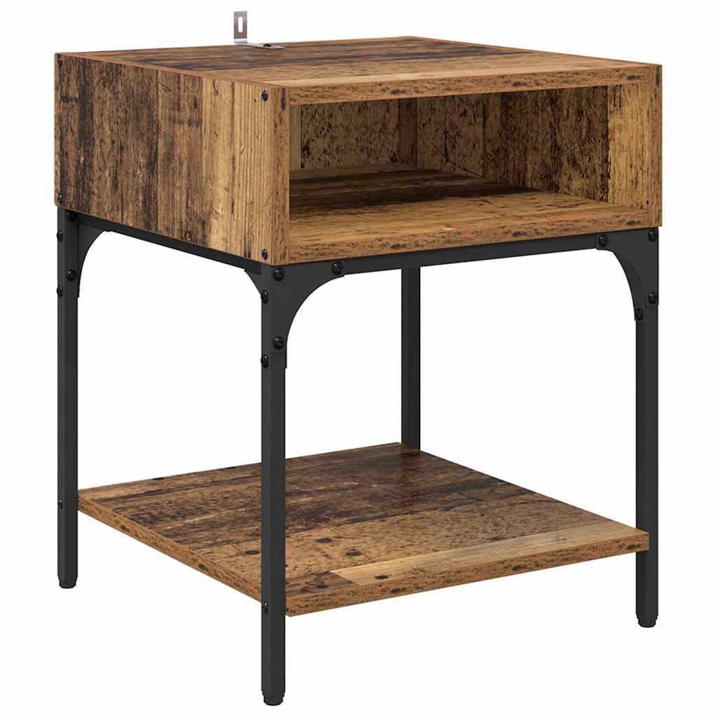 Comodino 2 pcs Legno vecchio 40 x 40 x 50 cm Legno multistrato