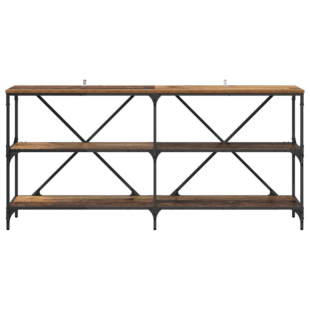 Tavolo consolle con lo scaffale Legno vecchio 160 x 30 x 75 cm