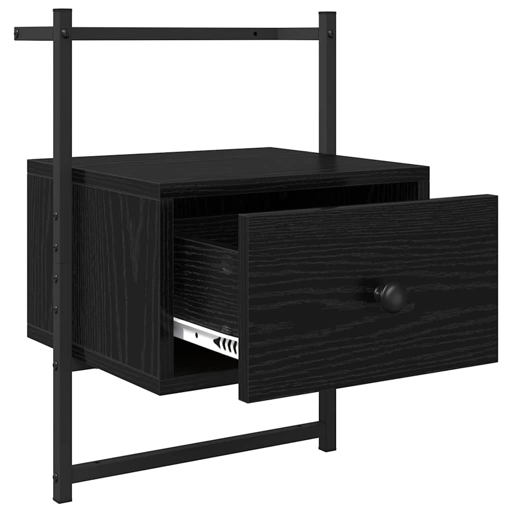 Armadio da Notte con cassetto 2 pcs Rovere Nero 35 x 30 x 51 cm