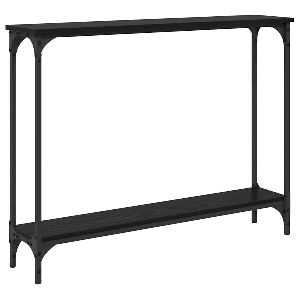 Tavolo consolle con lo scaffale Rovere Nero 100 x 22,5 x 75 cm
