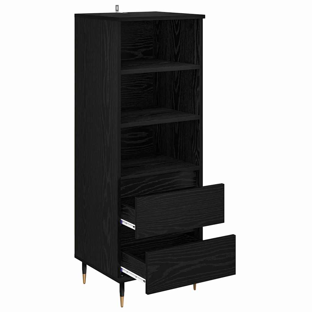Credenza Rovere Nero 40 x 36 x 110 cm Legno multistrato