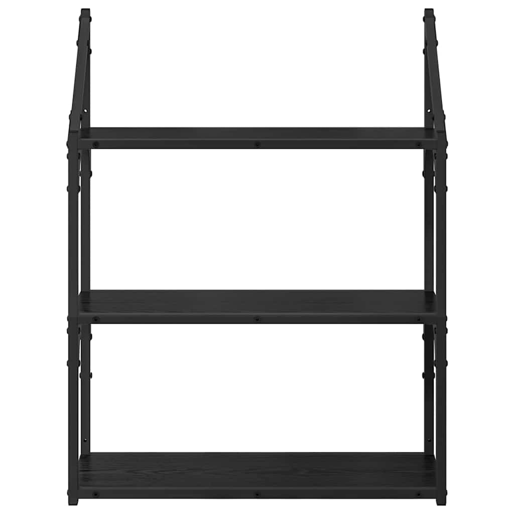 Scaffale da parete Rovere Nero 60 x 21 x 78,5 cm