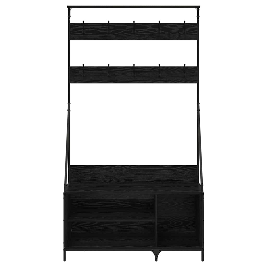 Stendibiancheria con lo scaffale Rovere Nero 100 x 41 x 184 cm