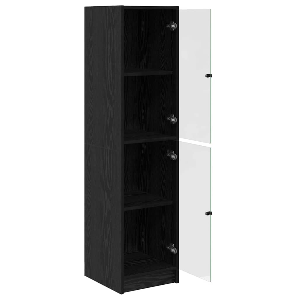 Credenza Rovere Nero 35 x 37 x 142 cm Legno multistrato