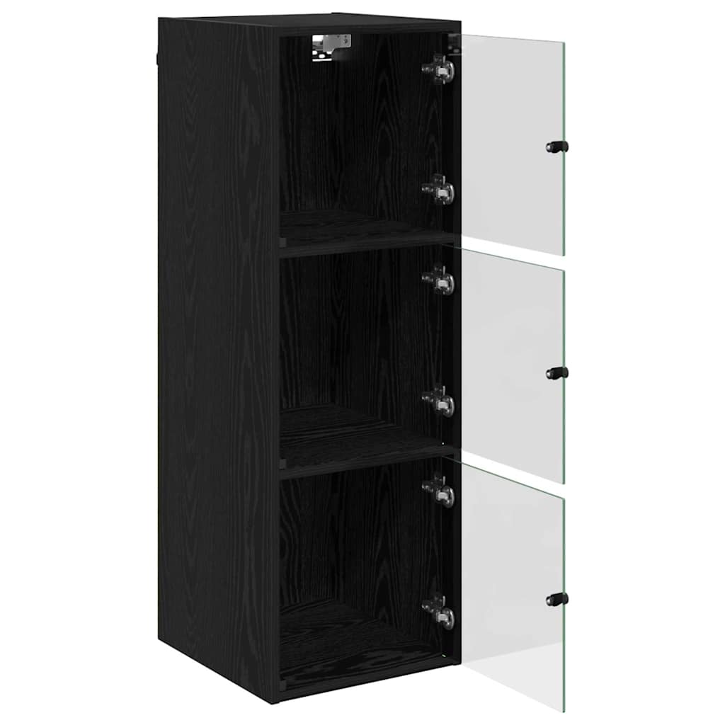 Armadietto a muro Rovere Nero 35 x 37 x 102 cm