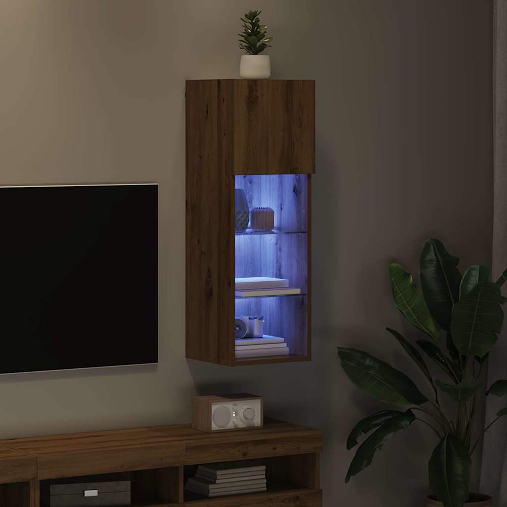 Mobile TV da Parete Rovere artigianale 30,5 x 30 x 90 cm
