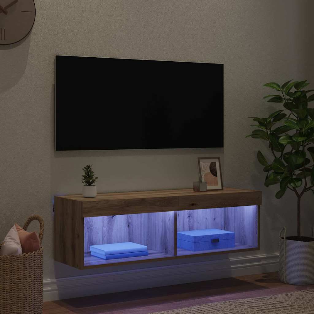 Mobile TV da parete Panama Rovere artigianale 100 x 30 x 30 cm