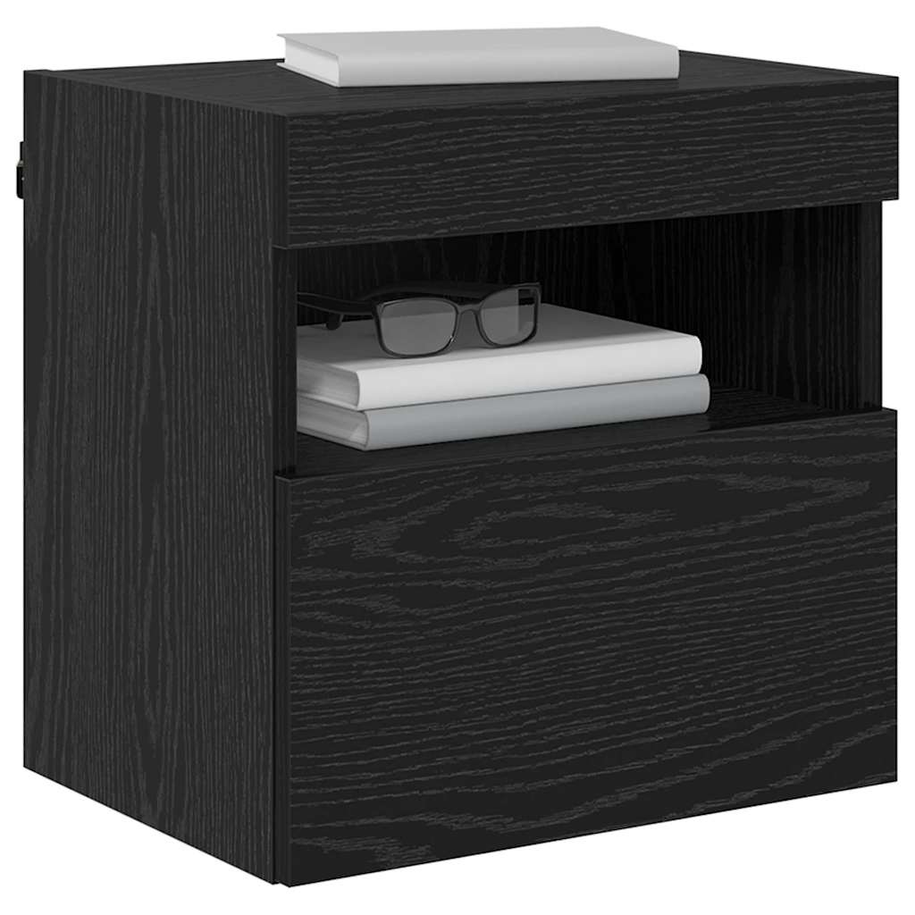 Mobiletti TV da Parete 2 pcs Rovere Nero 40 x 30 x 40 cm