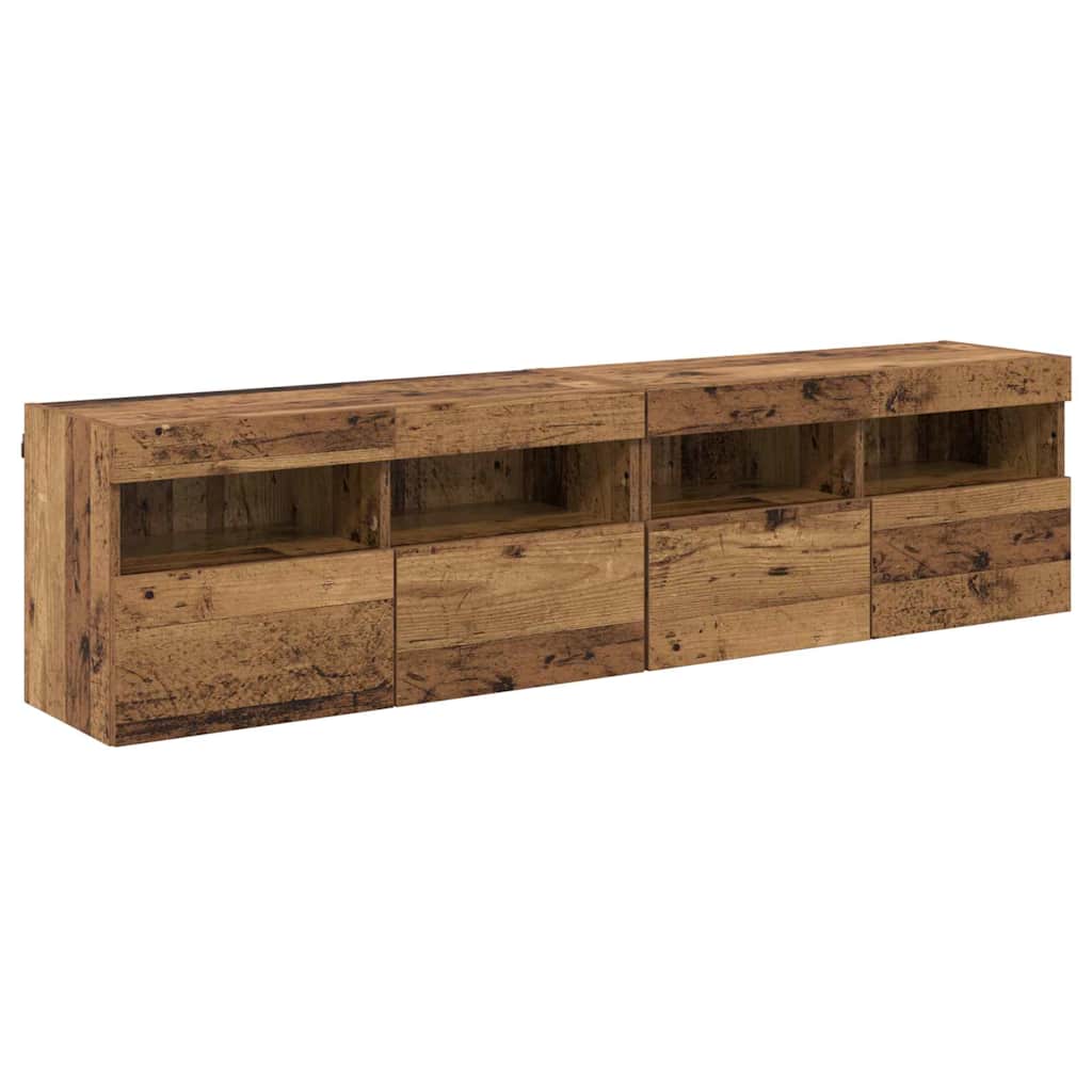 Mobiletti TV da Parete 2 pcs Legno vecchio 80 x 30 x 40 cm