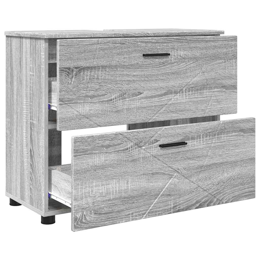Mobile da Bagno con cassetto Grigio Sonoma 76,5 x 35 x 64 cm
