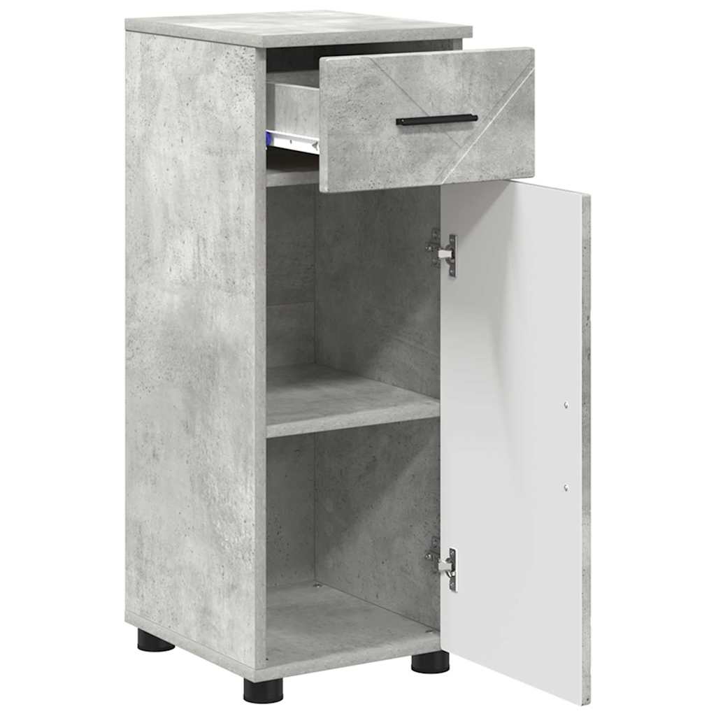 Mobile da Bagno con cassetto Grigio cemento 30 x 35 x 80 cm