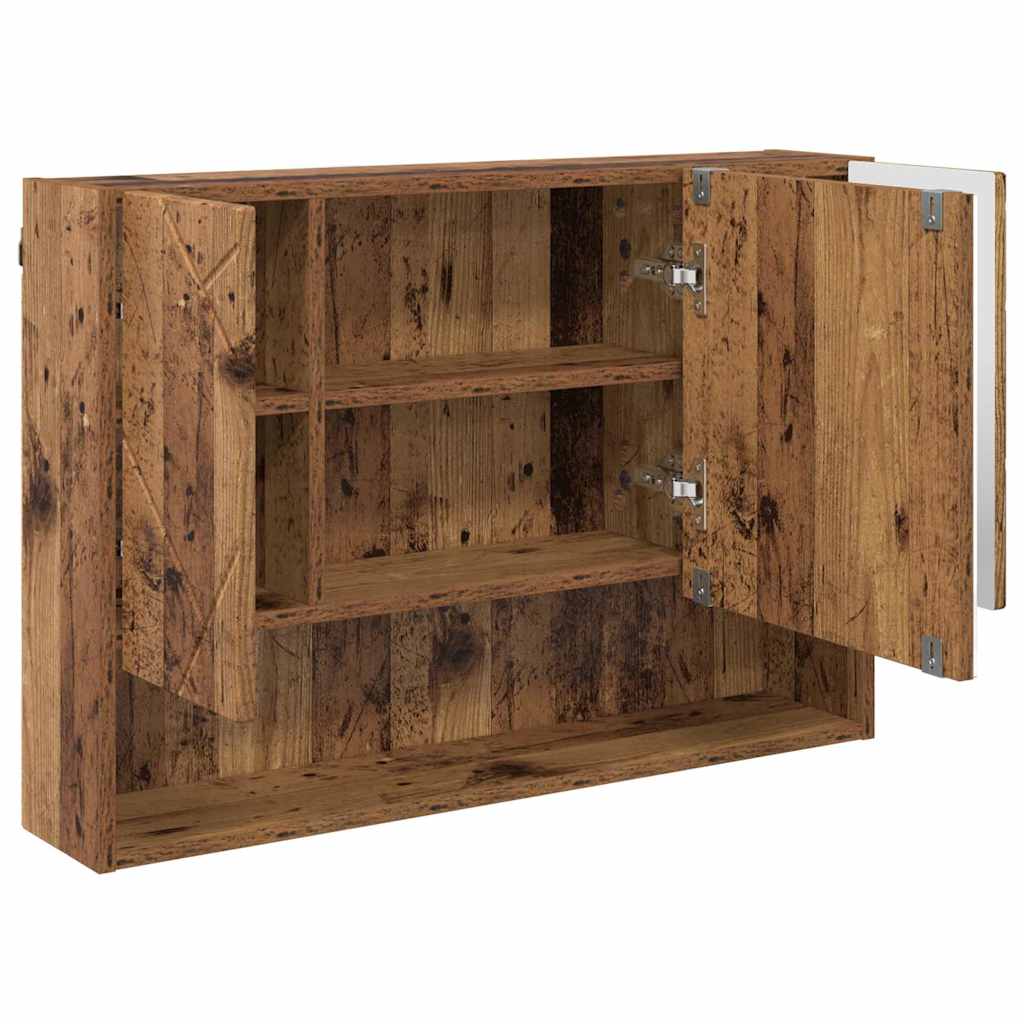 Mobiletto per specchio con porta Legno vecchio 80 x 17 x 55 cm