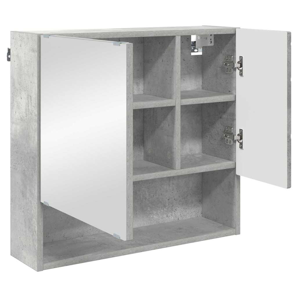 Mobiletto per specchio con porta Grigio cemento 59 x 17 x 55 cm