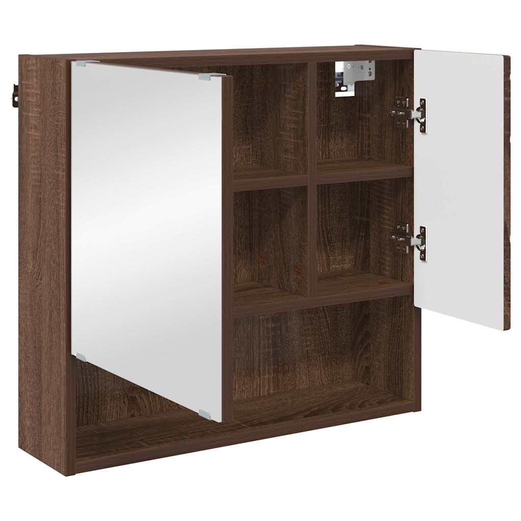 Mobiletto per specchio con porta Rovere Marrone 59 x 17 x 55 cm