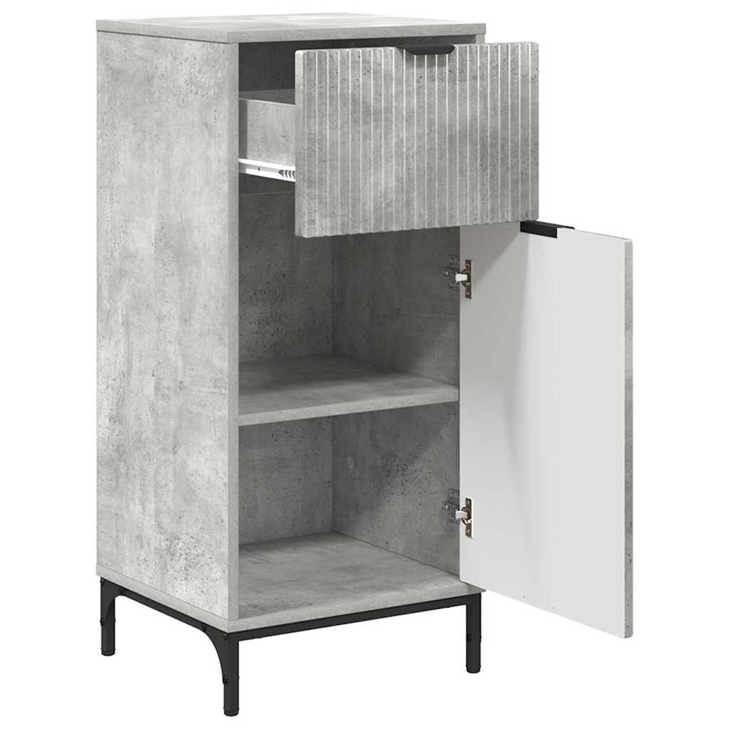 Mobile da Bagno con cassetto Grigio cemento 39,5 x 36 x 88 cm