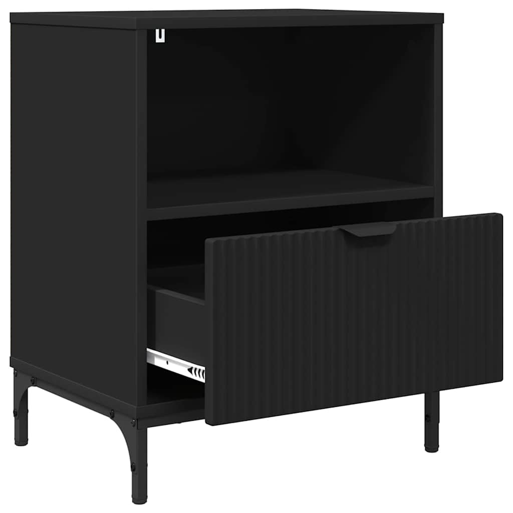 Armadio da Notte Nero 49 x 36 x 61 cm Legno multistrato