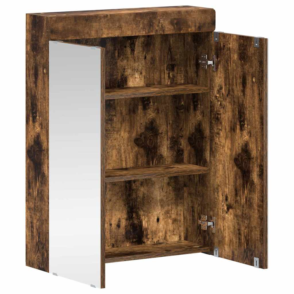 Mobiletto per specchio da bagno con porta TULUM Rovere fumé