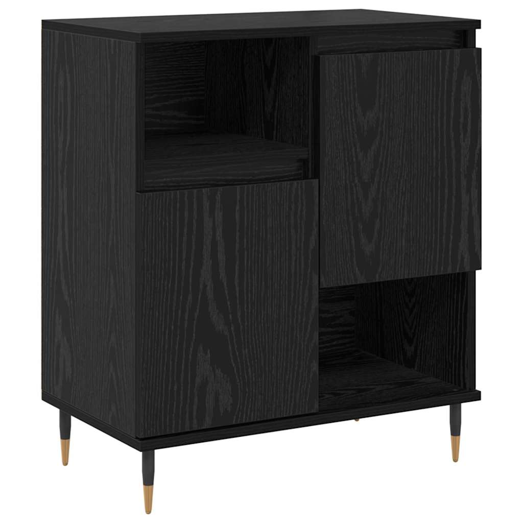 Sideboards 3 pcs Rovere nero 180 x 35 x 70 cm Legno multistrato