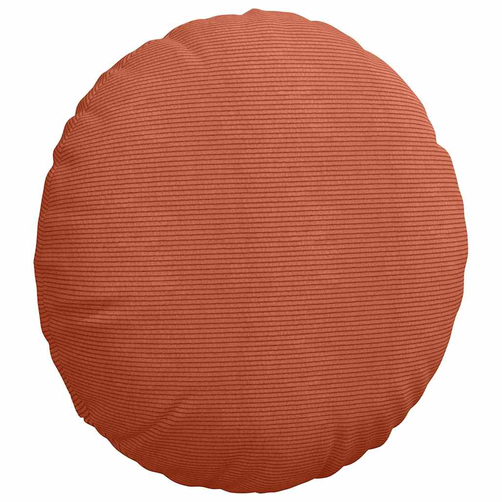 Cuscini per Seduta 2 pcs Rosso Arancio Ø 60 cm Tessuto in Cords