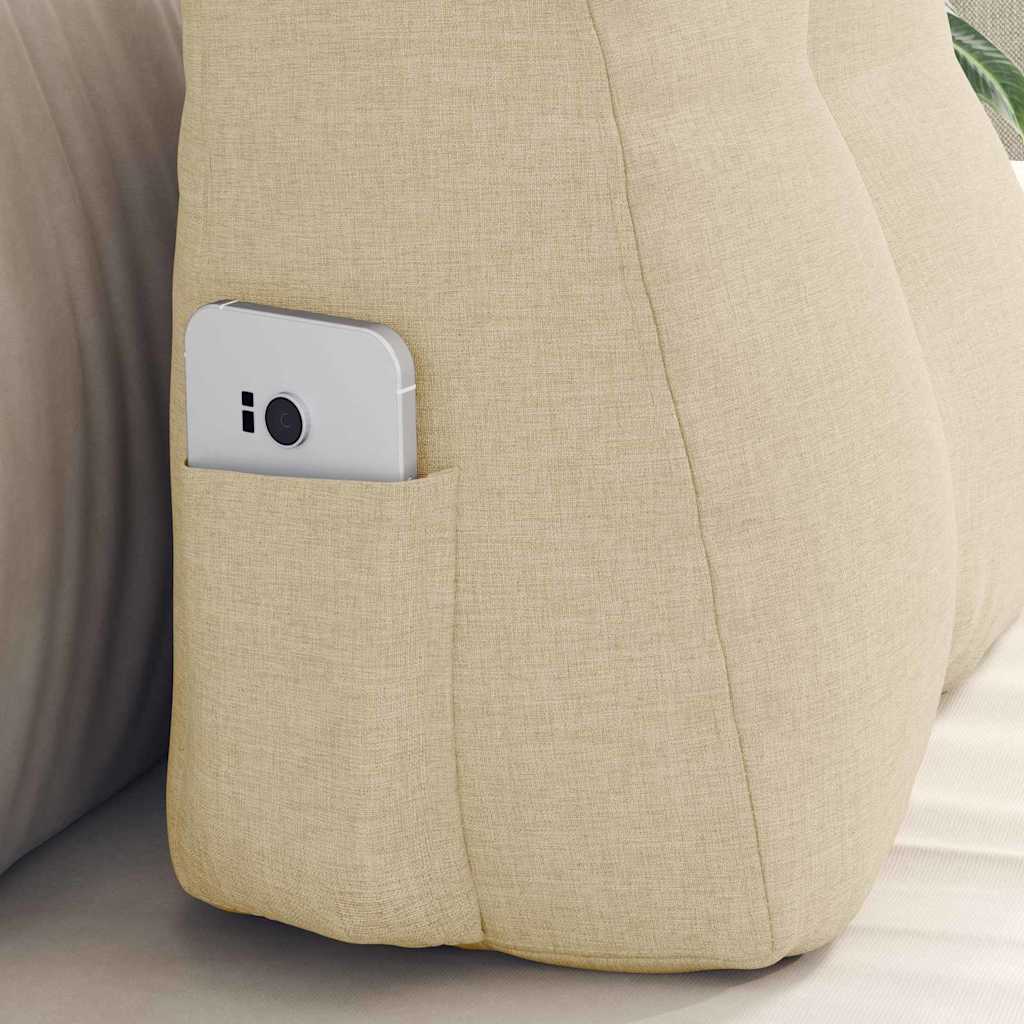 Cuscino per Schiena Crema 45 x 24 x 50 cm Tessuto