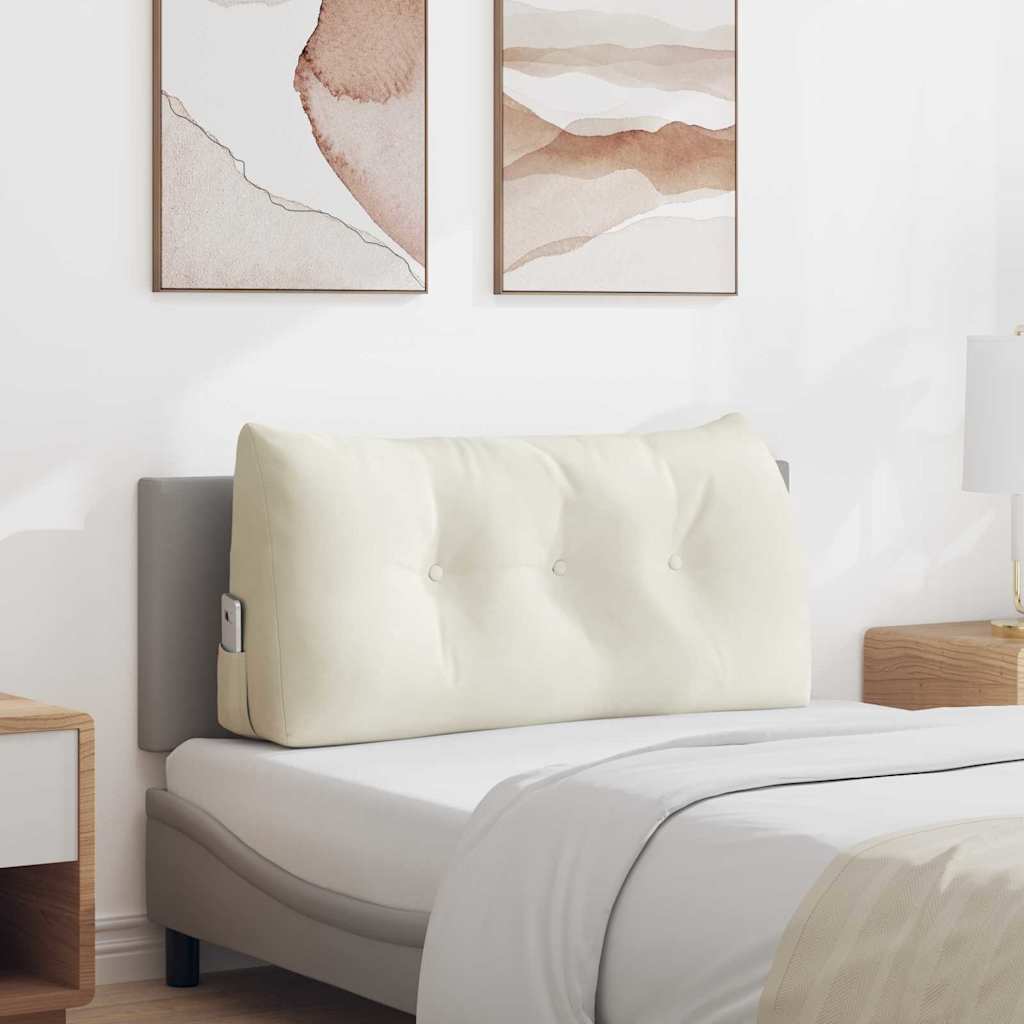 Cuscino per Schiena Crema 100 x 24 x 50 cm Velluto