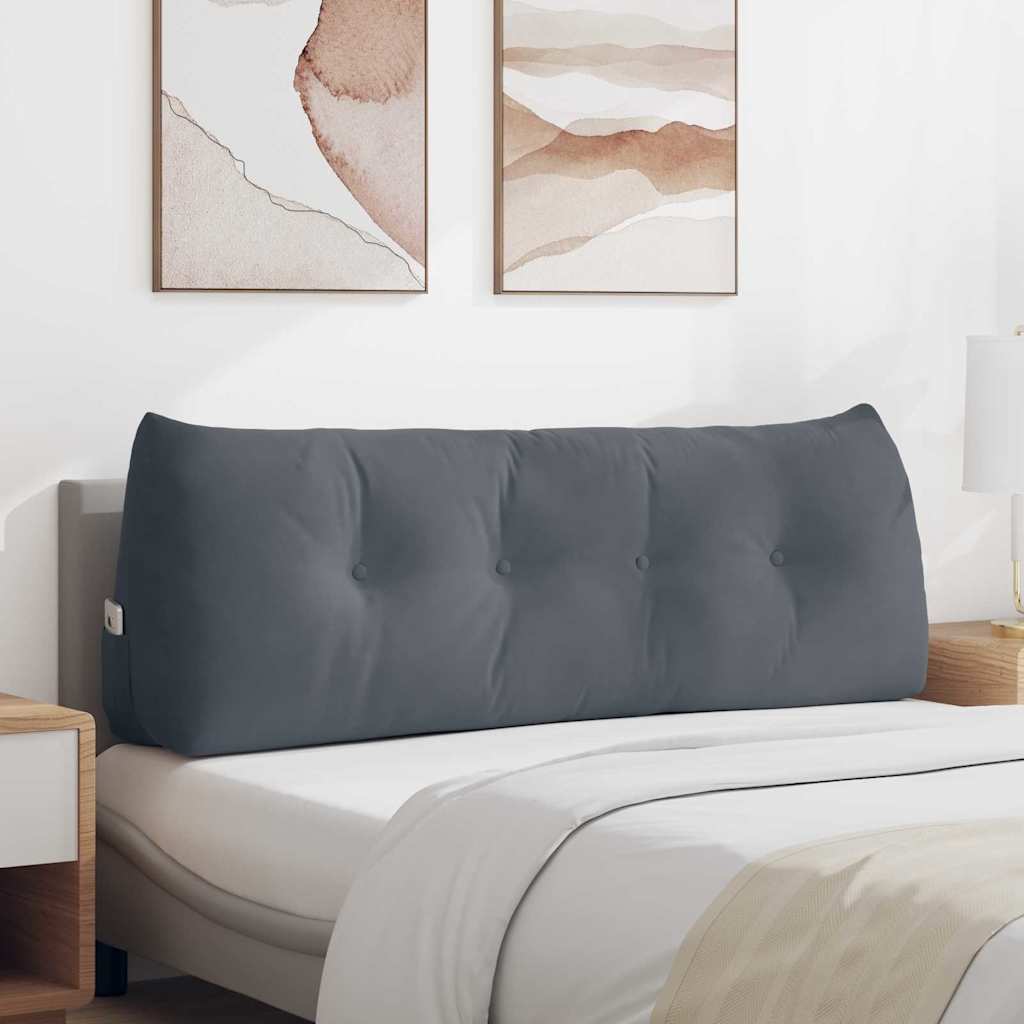Cuscino per Schiena Grigio scuro 140 x 24 x 50 cm Velluto