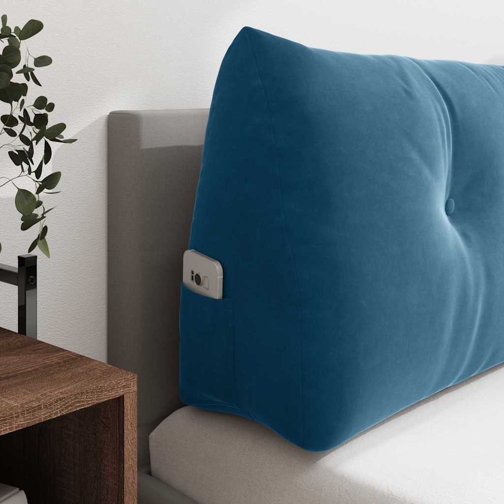 Cuscino per Schiena Blu 160 x 24 x 50 cm Velluto
