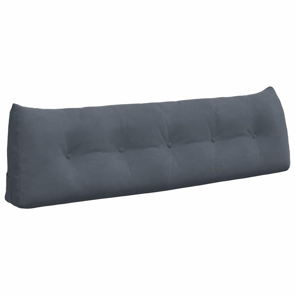 Cuscino per Schiena Grigio scuro 160 x 24 x 50 cm Velluto