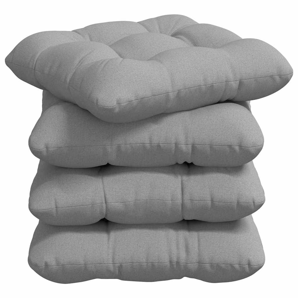 Cuscini per Seduta 4 pcs Grigio Nuvola 40 x 40 x 12 cm Tessuto