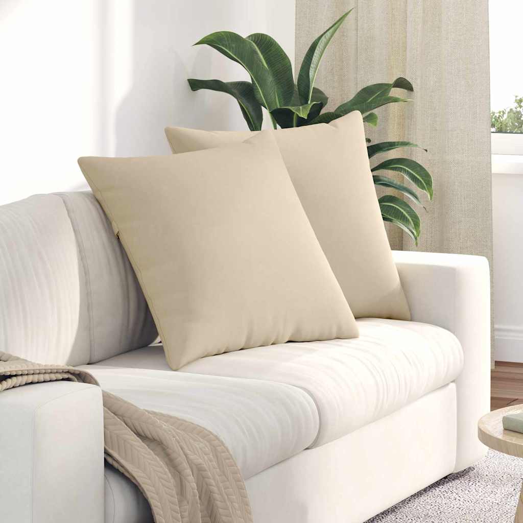 Cuscini da Divano 2 pcs Crema 60 x 60 cm Tessuto