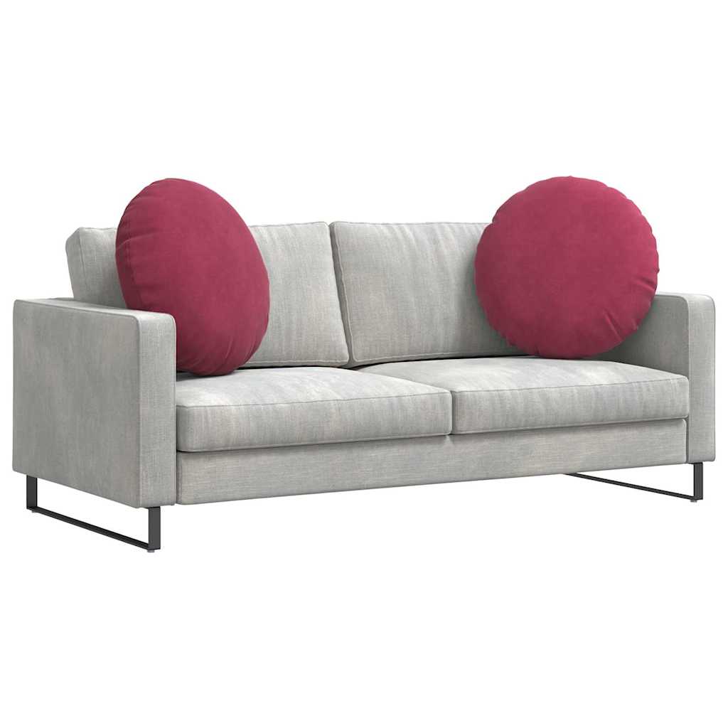 Cuscini per Seduta 2 pcs Rosso Vino Ø 40 x 13 cm Velluto