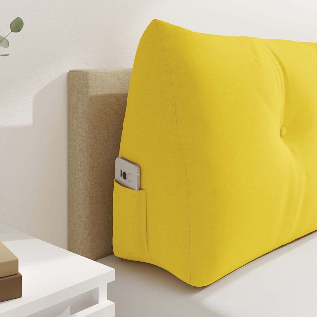 Cuscino per Schiena Giallo Chiaro 160 x 24 x 50 cm Tessuto