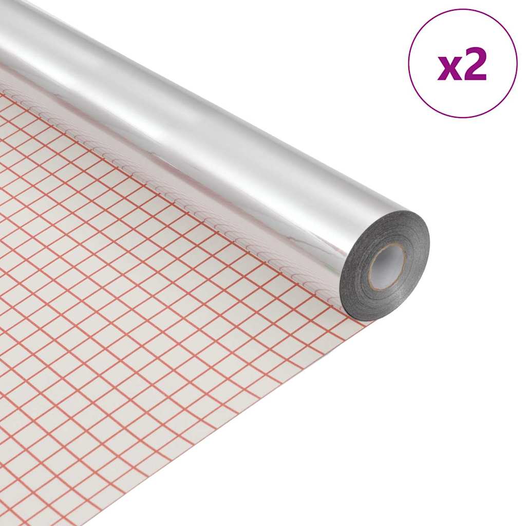 Film Specchio Autoadesivo 90 x 200 cm 2 pcs Argento PET