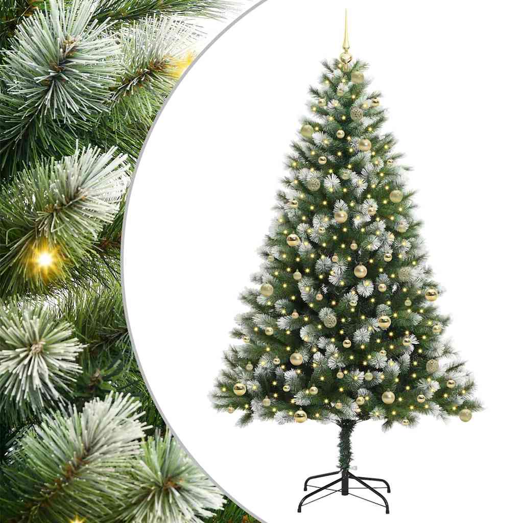 Albero di Natale artificiale a cerniera con neve fioccata