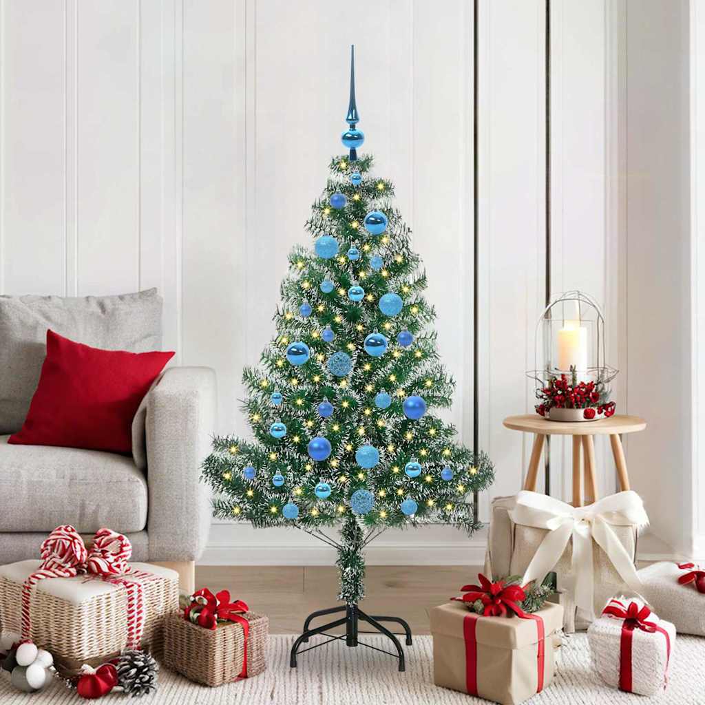 Albero di Natale Artificiale Imbiancato con Luci LED 150 cm