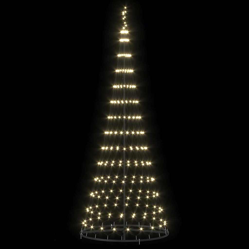 Albero di Natale LED con 295 LED Bianco caldo 250 cm Metallo