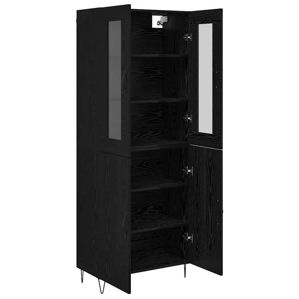 Credenza Rovere Bianco e Nero 69,5 x 34 x 180 cm