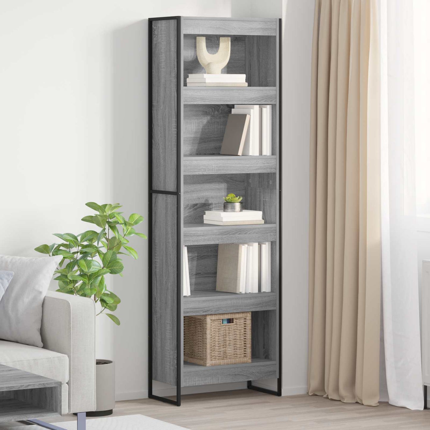 Armadio per Libri 2 pcs Grigio Sonoma 80 x 30 x 155 cm