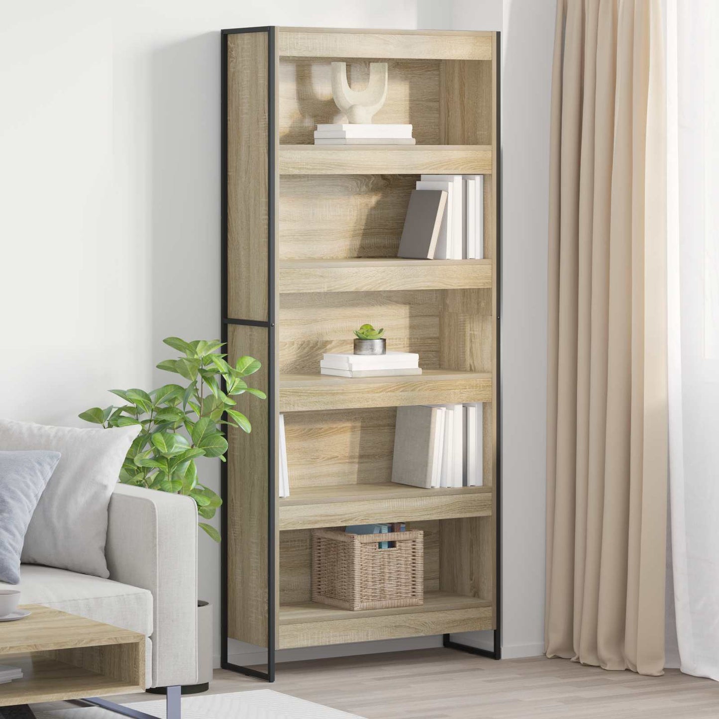 Armadio per Libri 2 pcs Sonoma 80 x 30 x 155 cm