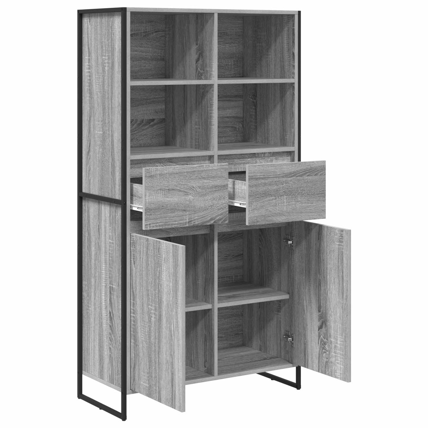 Credenza con cassetto 2 pcs Grigio Sonoma 81 x 36 x 150.5 cm