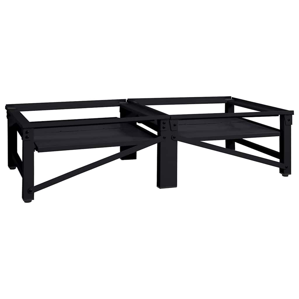 Pedestallo per Lavatrice 2 pcs Nero 124,5 x 61,5 x 32,5 cm